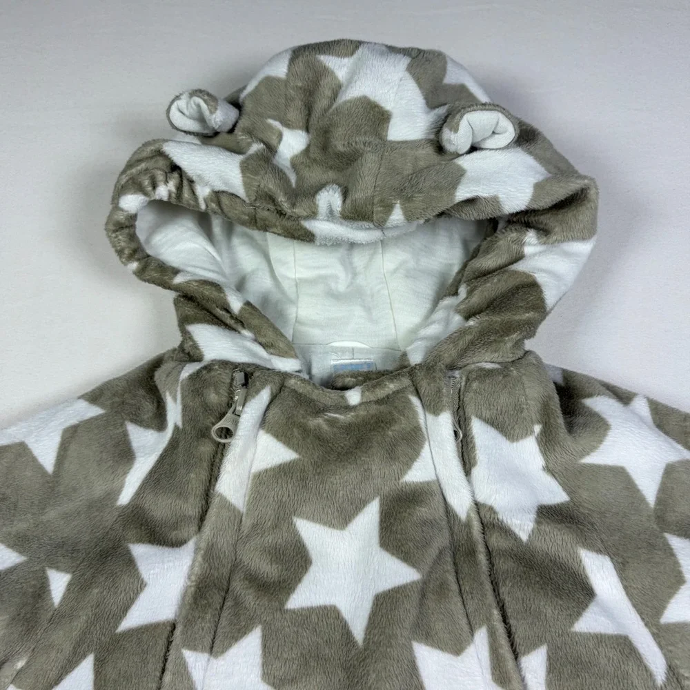 Carter's Bunting Star Print Fleece Cozycore Winter Wear Cozy Pram Suit Kids 0-6M